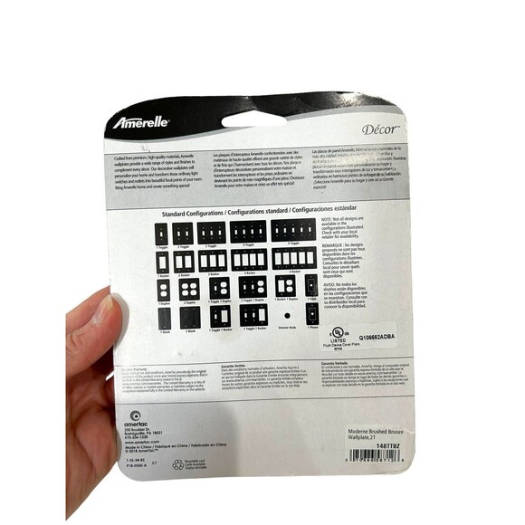 New In Box Amerelle Moderne Wall Plate Switch Cover Double 2 Toggle Bronze Decor - Picture 4 of 4